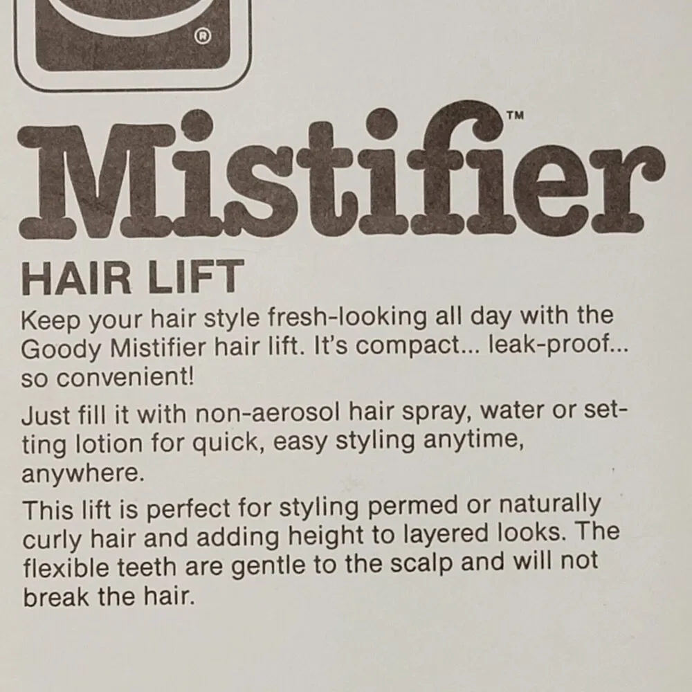 1987 Vintage Goody Mistifier Hair Lift Pick Attached Water Sprayer 8505 Blue New